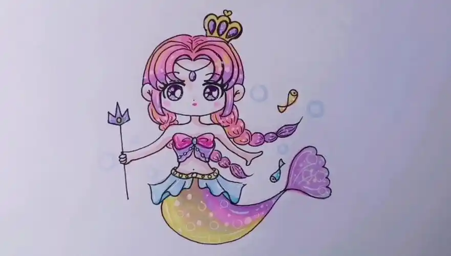 美人鱼公主简笔画,简单又好看