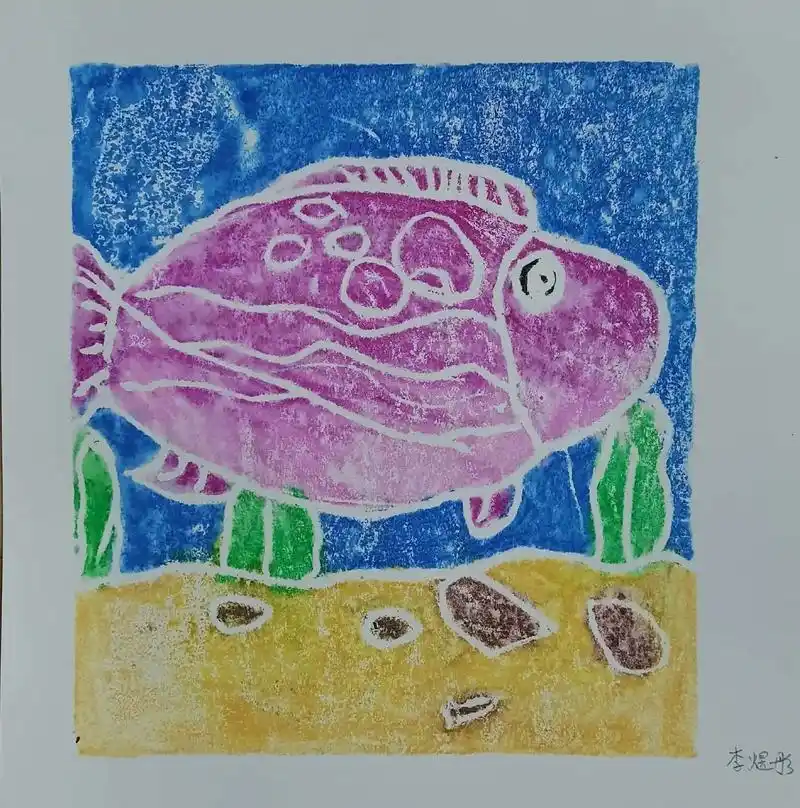 幼儿园孩子的版画作品!张塬美术出品 - 抖音