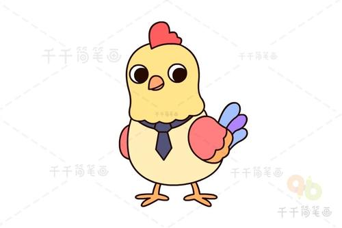 勤劳的大公鸡简笔画