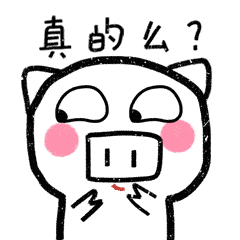 猪阿白可爱表情包:比心,小花花送你,晚安吧