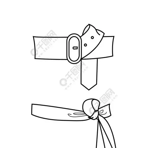 女装风衣腰带细节矢量图