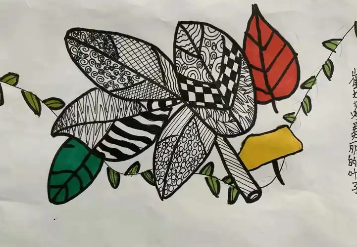 二年级下册美术作业展……………………第八课《叶子上的小"血管"》