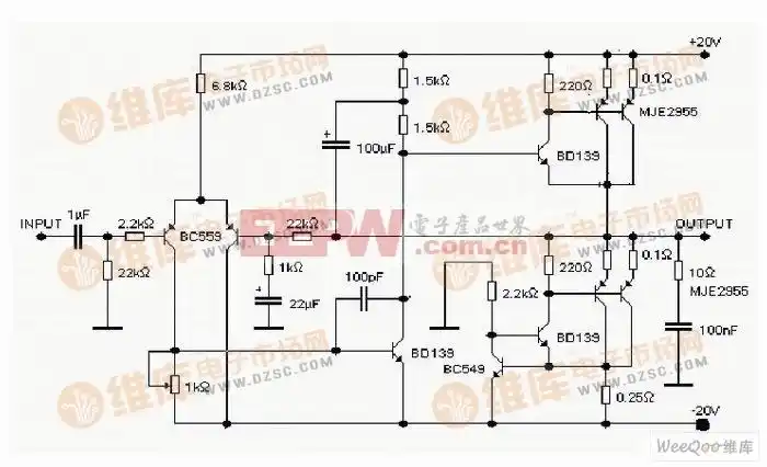 制作20w单端纯甲类功放电路图
