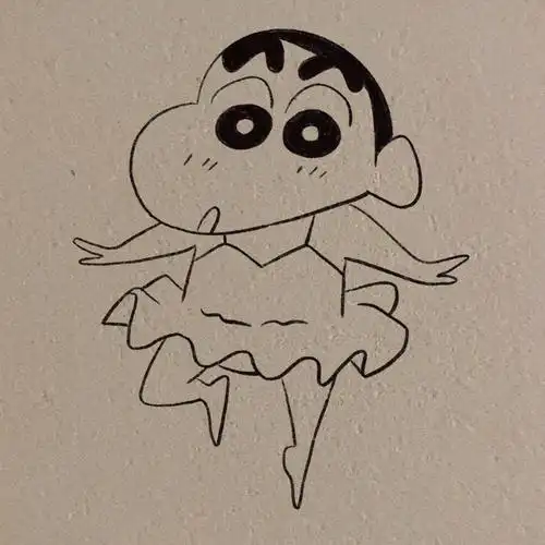 跳舞的蜡笔小新简笔画教程