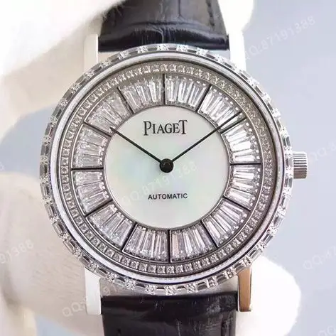 伯爵piaget男表 altiplano系列 满天星 镶钻 贝壳纹 厚度仅7.5mm