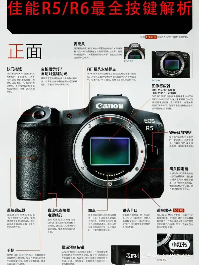 佳能r6/r5最全按键解析#摄影 #电子产品 #佳能r5#佳 - 抖音