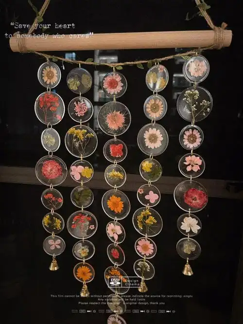 初试滴胶押花风铃制作是花之子的浪漫