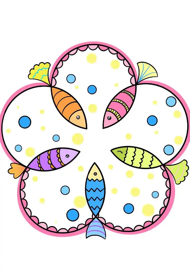 用5个圆圈来画小鱼,你学会了吗#画画 #简笔画  - 抖音