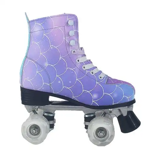渐变色双排溜冰鞋成人四轮旱冰鞋男儿童初学滑冰旱冰场专用-阿里巴巴