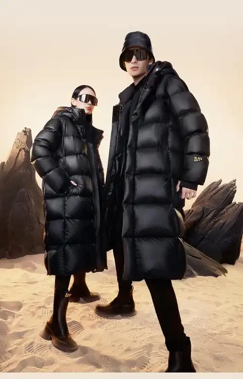 0】鹅绒新国标长款羽绒服女2022新款女装冬季情侣同款厚外套 黑色