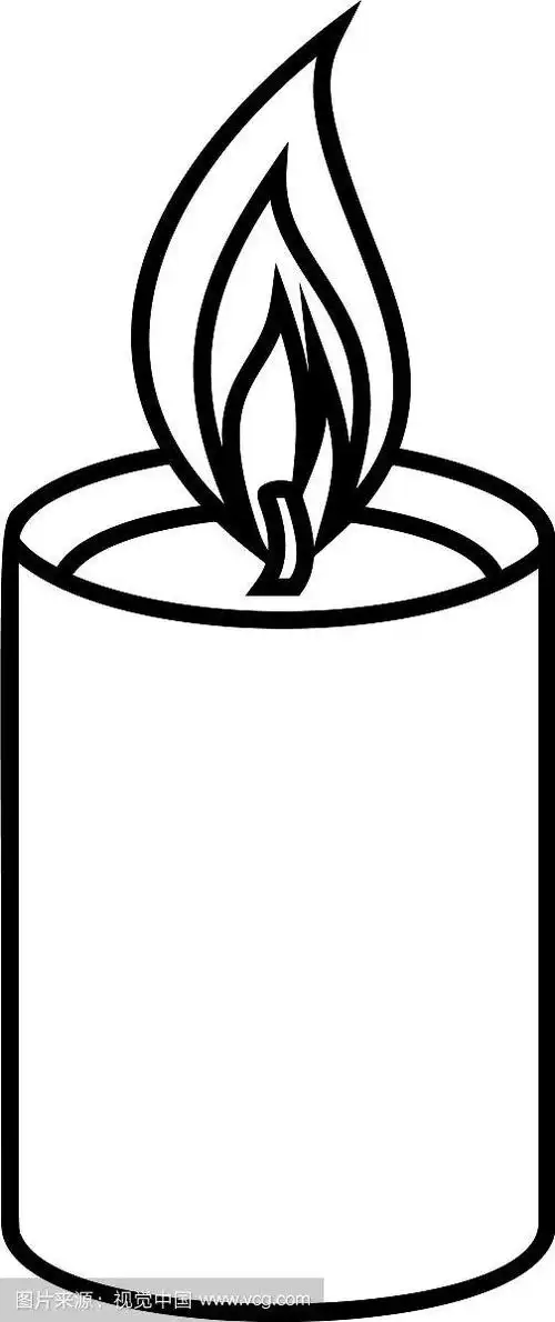 浪漫的蜡烛图标轮廓风格