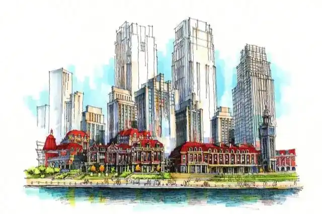 城乡规划设计师画笔下的天津166手绘城市