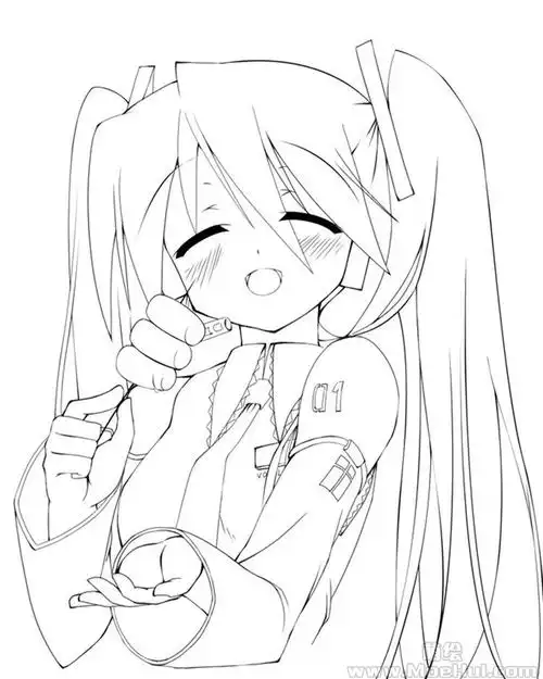 [新手练习线稿][vocaloid]初音未来 miku 线稿[16p]