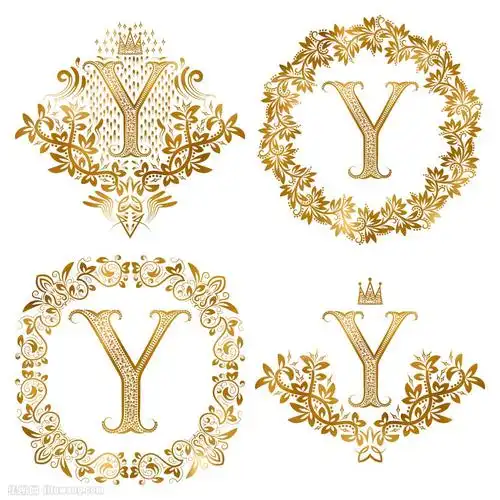 金色花纹字母标志矢量图片,y字母logo设计,金色花纹,金色logo,高档
