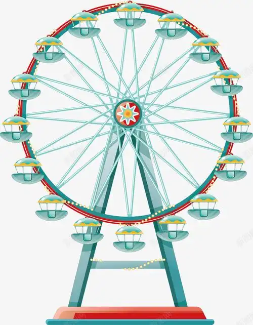com 卡通 手绘 摩天轮 梦幻 欢乐 游乐园 蓝色