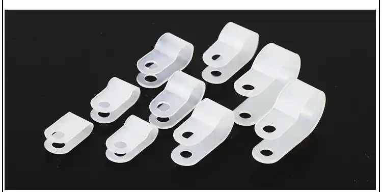 走线扣r型线夹绝缘卡u形尼龙理线螺丝固定夹电缆走线卡扣塑料夹子配线