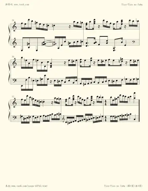 《雀鸟,钢琴谱》德昆哈·阿布鲁(五线谱 钢琴曲 指法)-弹吧|蛐蛐钢琴