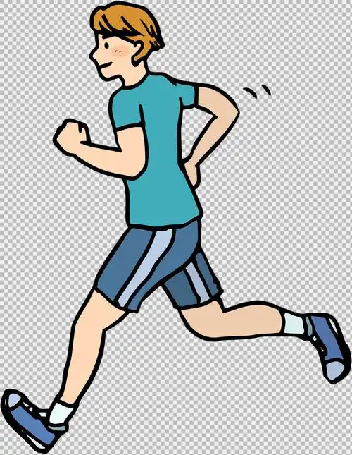 手绘风格跑步者免抠png透明图层素材