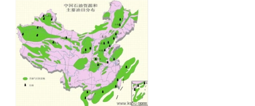 中国主要石油资源和主要油田分布
