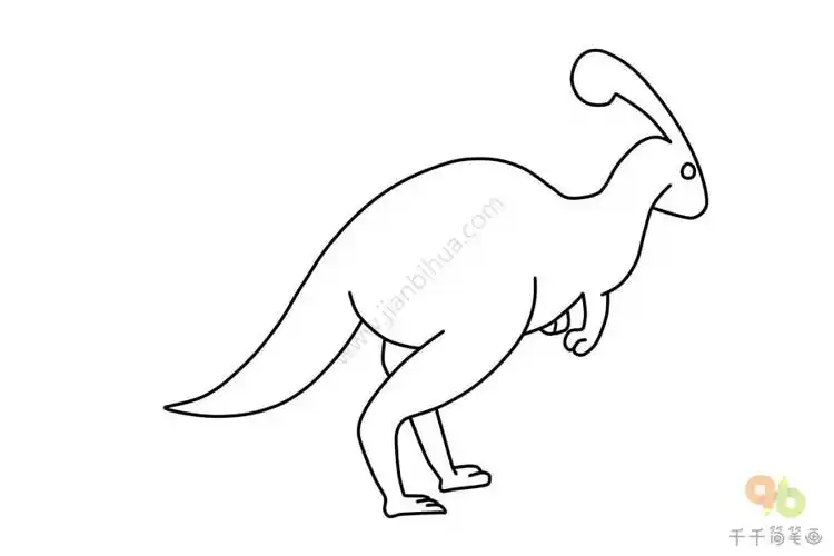 线条简单的副栉龙简笔画步骤图线条简单的副栉龙简