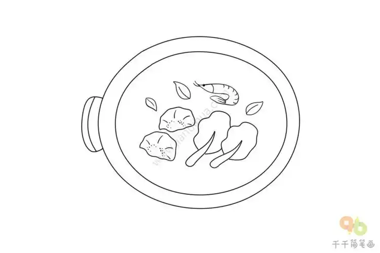海鲜汤简笔画步骤图