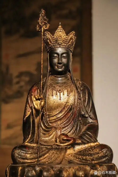 铜鎏金,地藏王菩萨 重17.8斤.