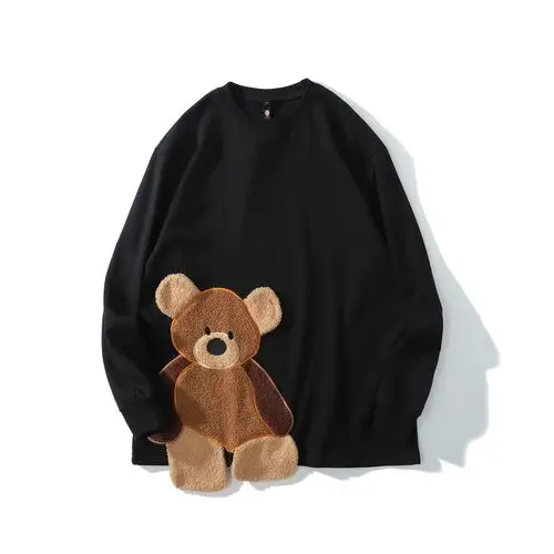 nmg立体小熊卫衣女春秋薄款2021年新款韩版宽松情侣装上衣ins潮牌