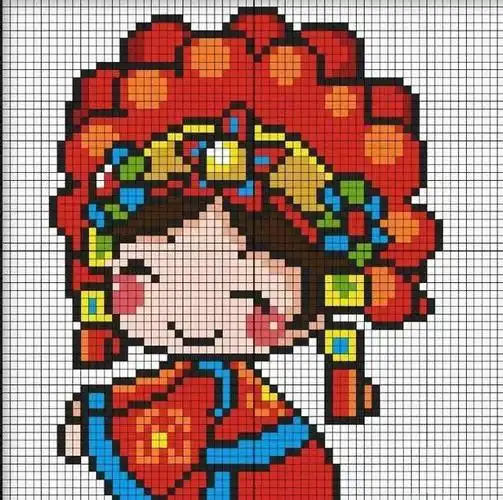 30款小女孩的像素图,最适合家有小公主了,萌!织女们收藏