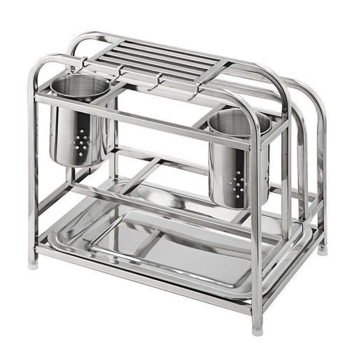 304不锈钢刀架刀座多功能置物架锅盖砧板刀具架厨房收纳架子落地