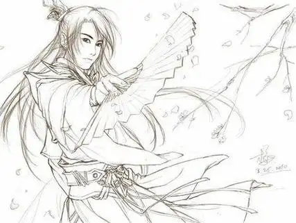 古装男生手绘简笔画