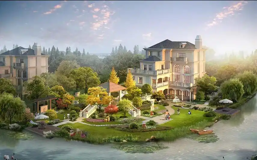 欧式风格院子庭院景观设计案例效果图.