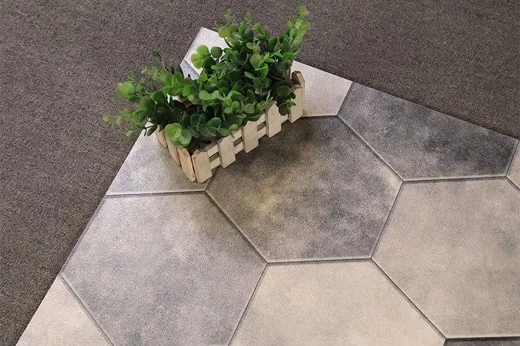 佛山厂家仿古砖六角菱形花砖客厅地墙砖连锁店防滑地砖600*600_供应