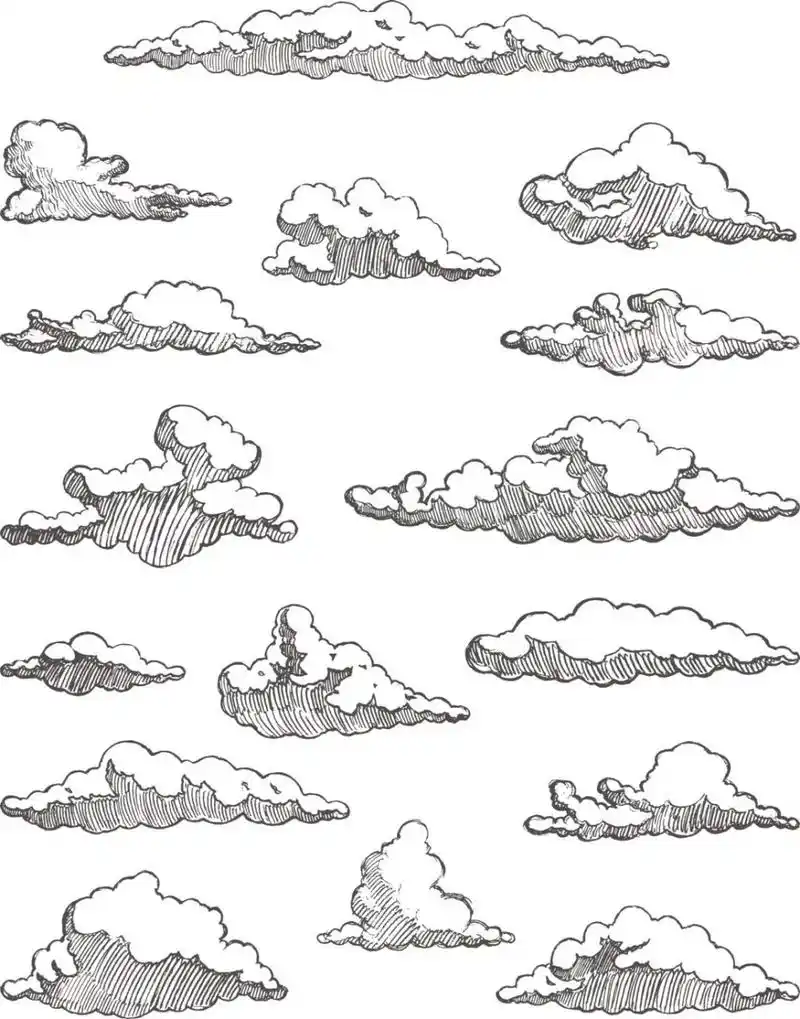 景观素材—手绘云 #景观手绘# #风景园林手绘# #景