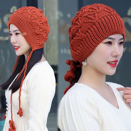 秋冬帽子女帽针织保暖护耳帽可爱女生帽圆顶休闲帽子青年毛线优惠券