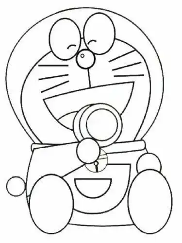 有哆啦a梦图画简笔画咋涂颜色