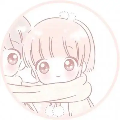 优质圆形q版本情侣头像卡通呆萌一对