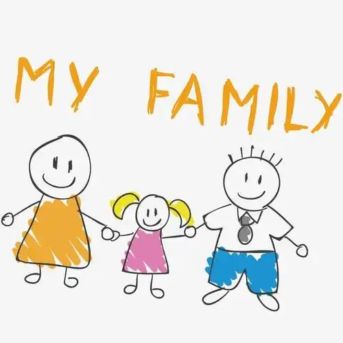 幼儿园三口之家简笔画