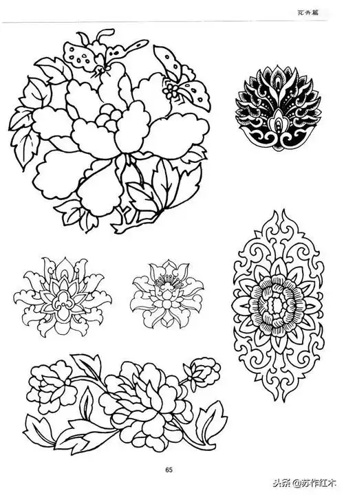 「资源」古典传统纹样图案大全——花卉篇