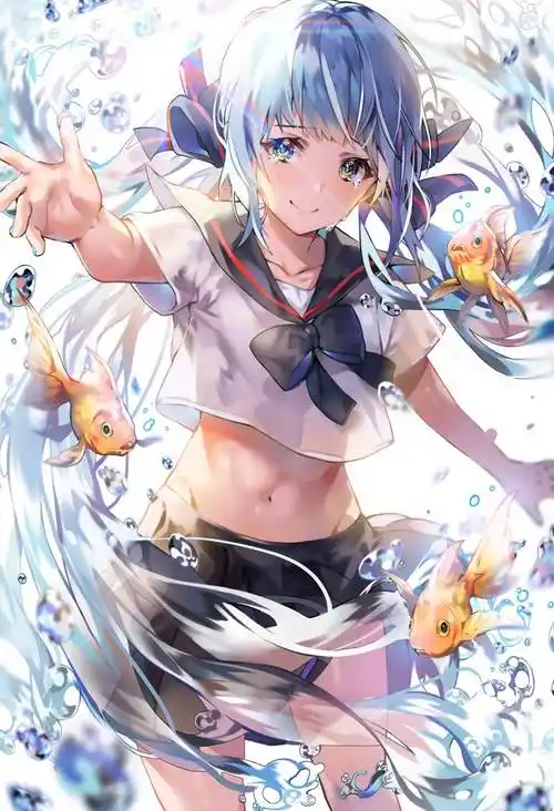 kkamykkamkkamy的水手服jk短裙少女插画图片