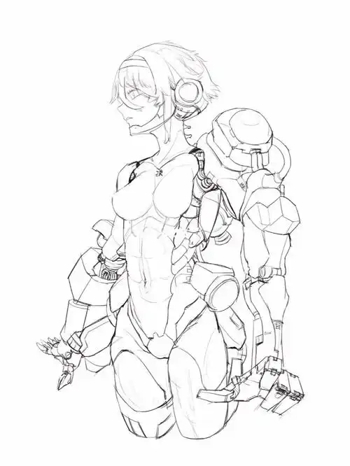 人体练习  #板绘练习  #机械少女