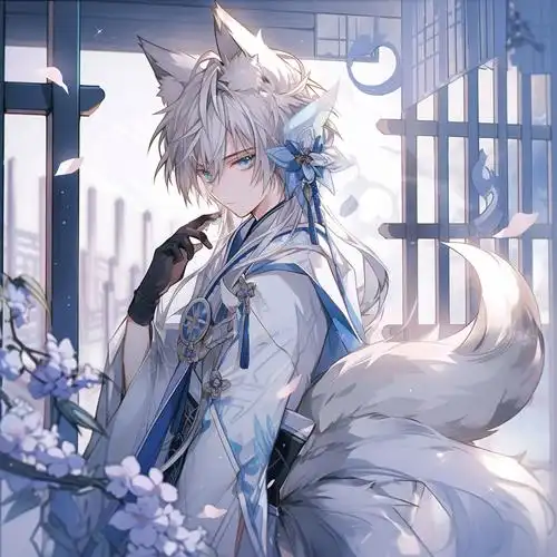 月色,古风,狐狸少年!