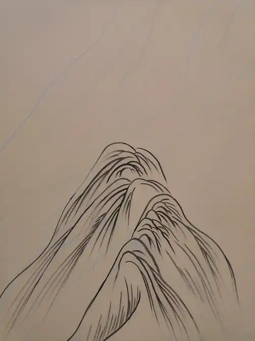 千里江山图山体线面局部