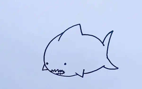 鲨鱼简笔画鲨鱼怎么画