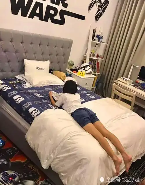 林志颖晒超萌双胞胎儿子不过却被自家豪宅内景抢镜了