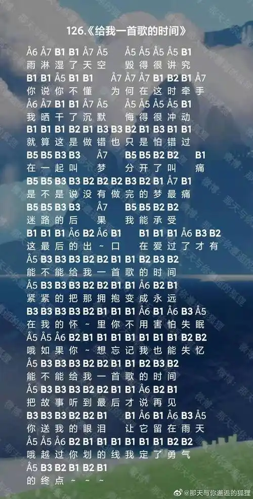 光遇给我一首歌的时间简谱-给我一首歌的时间简谱曲谱乐谱分享-贝比