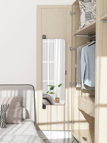 衣柜镜子内装推拉镜衣橱平开门穿衣镜内置旋转隐藏折叠伸缩全身镜