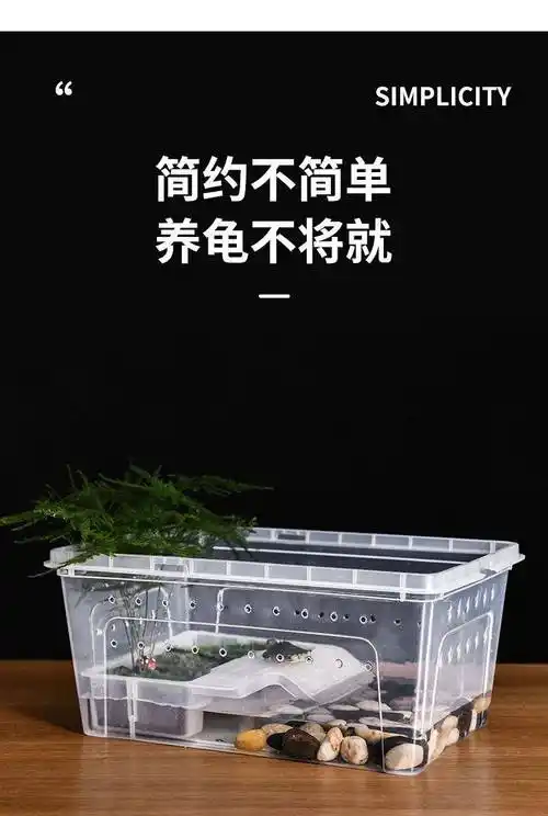 生态缸两栖 乌龟缸带晒台造景巴西龟饲养箱两栖盒小型宠物龟冬眠专用