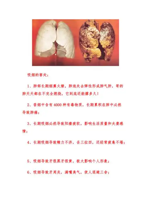 吸烟的100条危害.doc