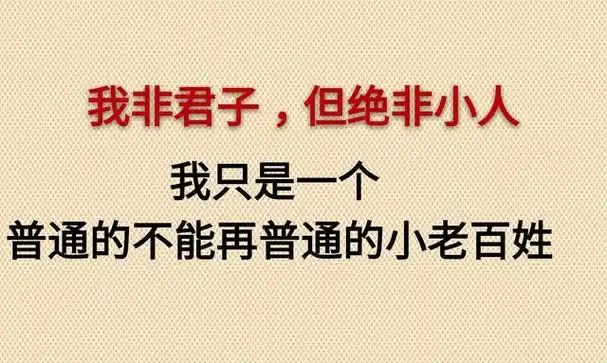 我非君子但绝非小人