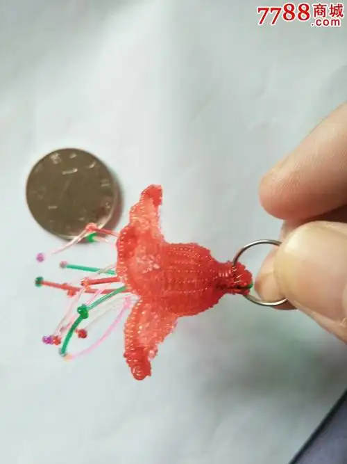 经典怀旧玻璃丝手编石榴花